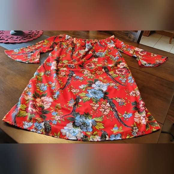 CITY STREETS - Tropical Bell Sleeve Sundress - Women's  Size S - Picture 6 of 15